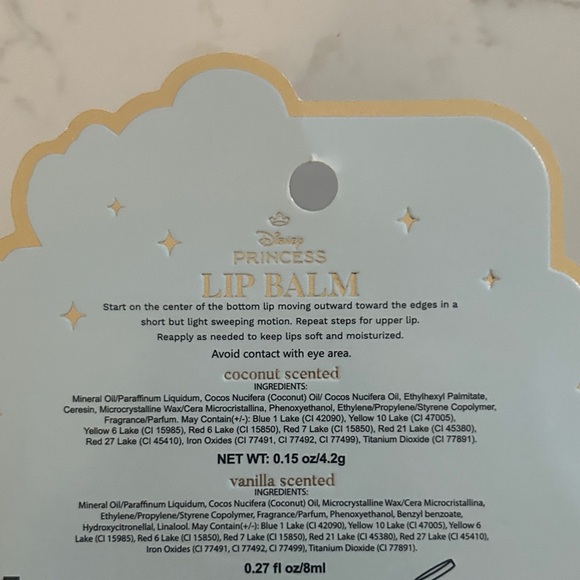 Disney Princess Cinderella Lip Balm Set – Coconut & Vanilla | NWT - Picture 4 of 4